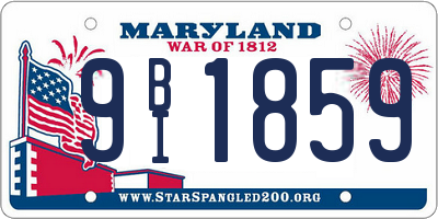 MD license plate 9BI1859