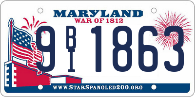 MD license plate 9BI1863