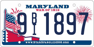 MD license plate 9BI1897
