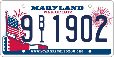 MD license plate 9BI1902