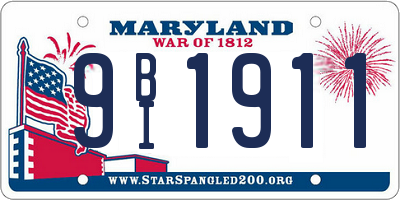 MD license plate 9BI1911