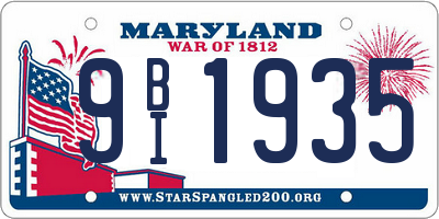 MD license plate 9BI1935