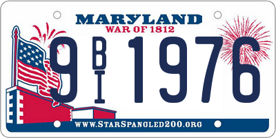 MD license plate 9BI1976