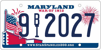 MD license plate 9BI2027