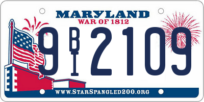MD license plate 9BI2109