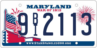 MD license plate 9BI2113