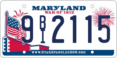 MD license plate 9BI2115