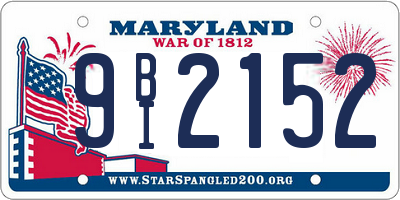 MD license plate 9BI2152