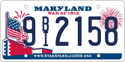 MD license plate 9BI2158