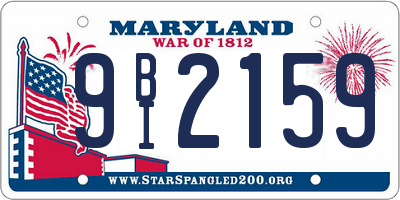 MD license plate 9BI2159