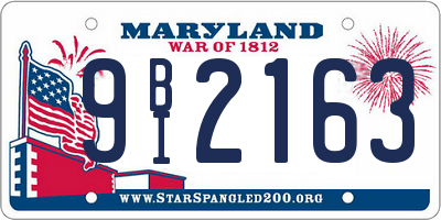 MD license plate 9BI2163