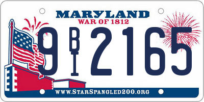 MD license plate 9BI2165