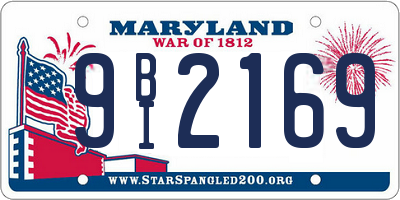 MD license plate 9BI2169