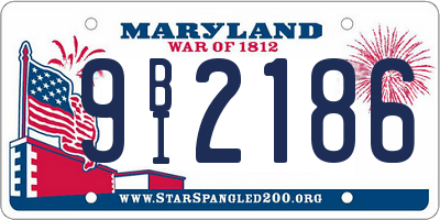 MD license plate 9BI2186