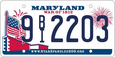 MD license plate 9BI2203