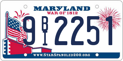 MD license plate 9BI2251