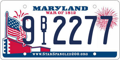 MD license plate 9BI2277