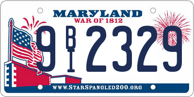 MD license plate 9BI2329