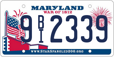 MD license plate 9BI2339
