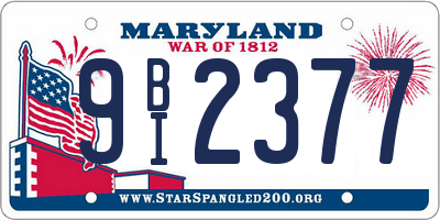 MD license plate 9BI2377