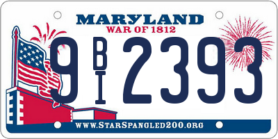 MD license plate 9BI2393