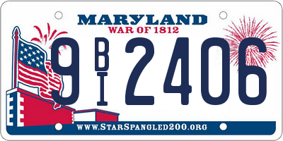 MD license plate 9BI2406