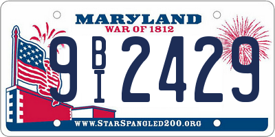MD license plate 9BI2429