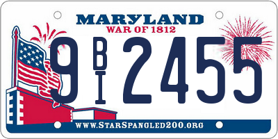 MD license plate 9BI2455