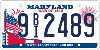 MD license plate 9BI2489