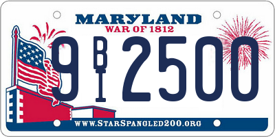 MD license plate 9BI2500
