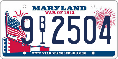 MD license plate 9BI2504