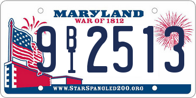 MD license plate 9BI2513
