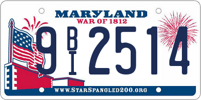 MD license plate 9BI2514