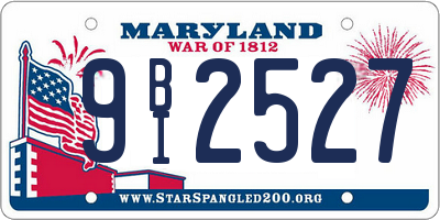 MD license plate 9BI2527