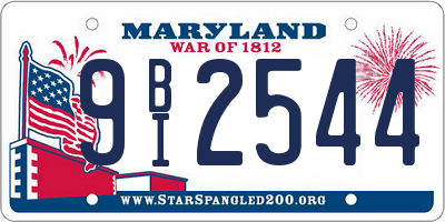 MD license plate 9BI2544