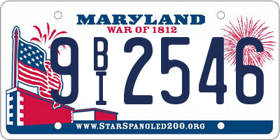 MD license plate 9BI2546