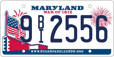MD license plate 9BI2556