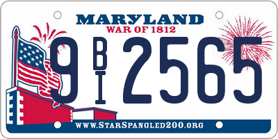 MD license plate 9BI2565