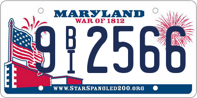 MD license plate 9BI2566