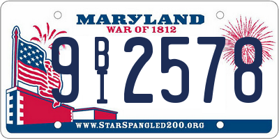 MD license plate 9BI2578