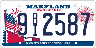 MD license plate 9BI2587
