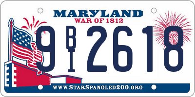MD license plate 9BI2618