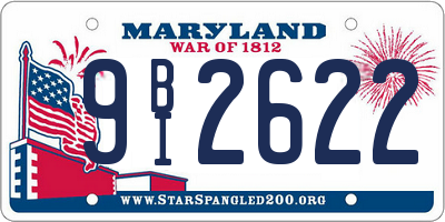 MD license plate 9BI2622