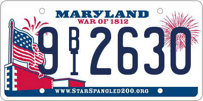 MD license plate 9BI2630