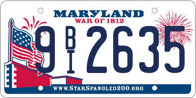 MD license plate 9BI2635