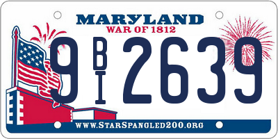 MD license plate 9BI2639