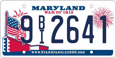 MD license plate 9BI2641