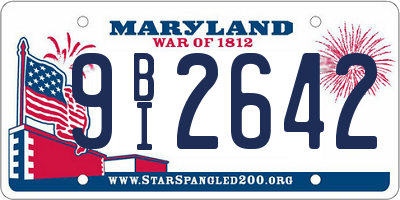 MD license plate 9BI2642
