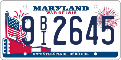 MD license plate 9BI2645