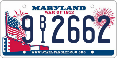 MD license plate 9BI2662